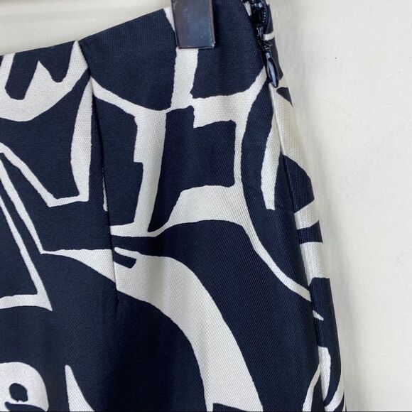Ralph Lauren Black Ivory Pencil Silk Skirt Size 2 - Picture 3 of 8